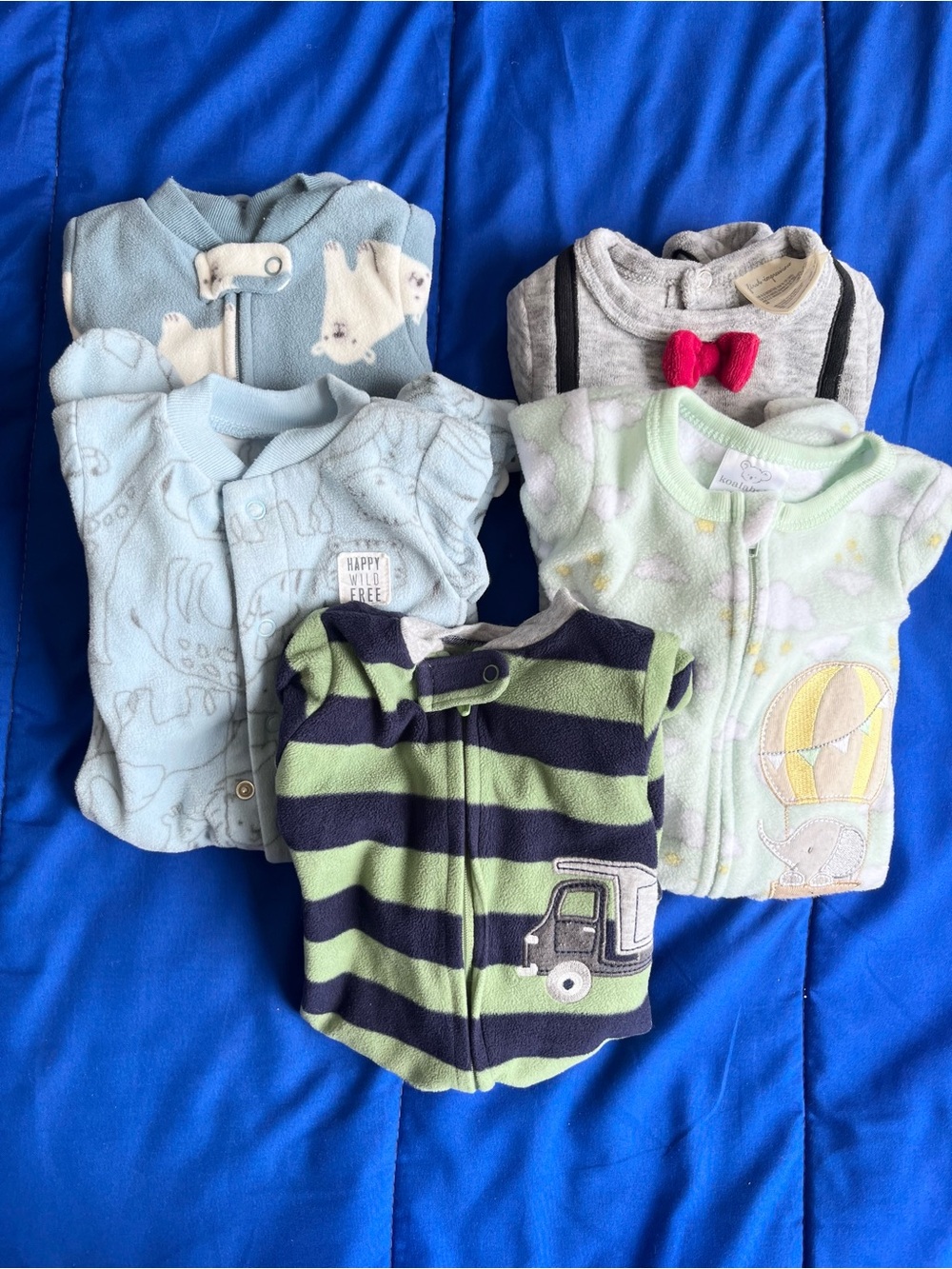 CARTER’S Baby Fleece Footed Pajamas (5) 0-3 Months